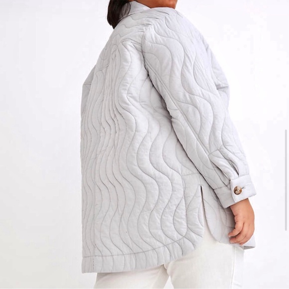 Madewell Quilted Belrose Button Up Gray Shirt Jacket XXL - Picture 2 of 7